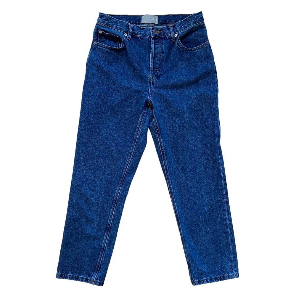 Everlane The 90s Cheeky Jeans Organic Cotton Denim size28 Ankle Blue button fly